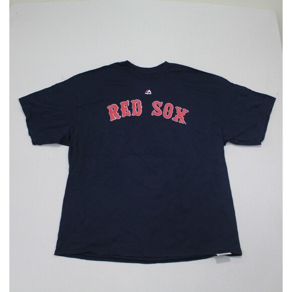 Boston Red Sox Men Blue TEE Shirt Sale 41 Majestic Size XXL - Picture 1 of 9